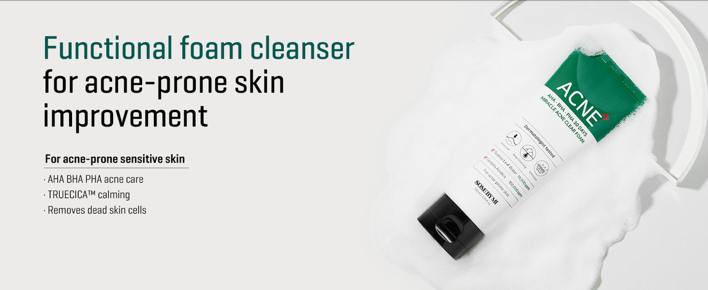 SOMEBYMI AHA-BHA-PHA 30 days Miracle Acne Clear Foam 100ml / 3.38 oz.