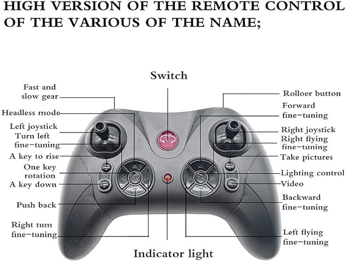 Gyros Drone 6-Axis One Botton Fixed Point - Fixed Height 2.4 GHz Black