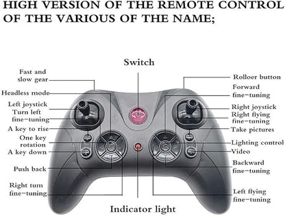 Gyros Drone 6-Axis One Botton Fixed Point - Fixed Height 2.4 GHz Black