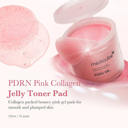 Medicube PDRN Pink Collagen Toning Gel Toner pad 120 ml/70 pads
