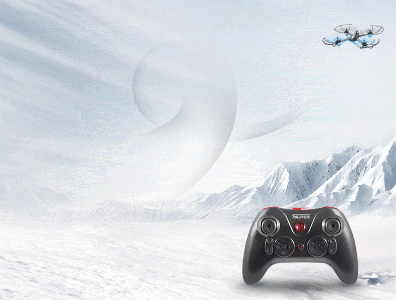 Gyros Drone 6-Axis One Botton Fixed Point - Fixed Height 2.4 GHz Black