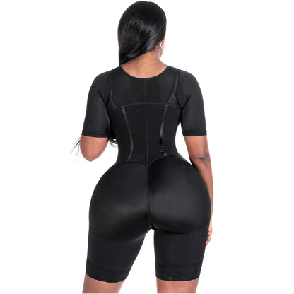 Colombian Compression Garment For Women 938BF | BBL Post Surgery Use | With Sleeves And Built-In Bra | Powernet