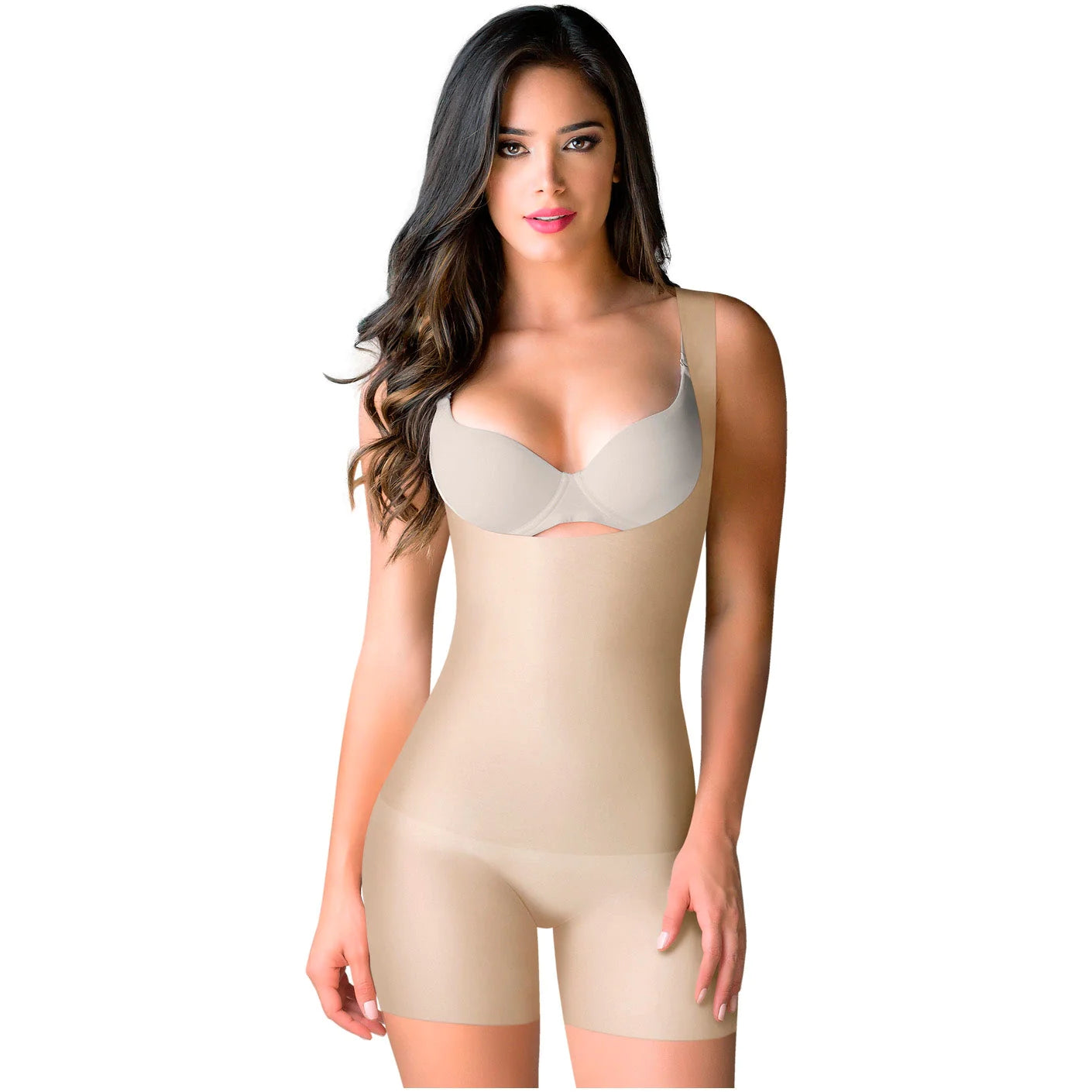 Women Tummy Control Shapewear 2033 | Open Bust & Mid Thigh