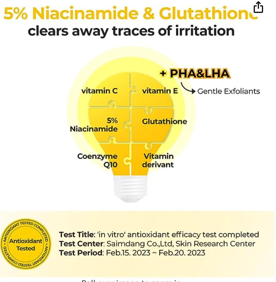 numbuzin No.5 Vitamin-Niacinamide Concentrated Pad 180ml / 6.08 fl. oz. (70 Pads)