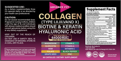 Advance Fit Collagen 60 Capsules Dietary Supplement