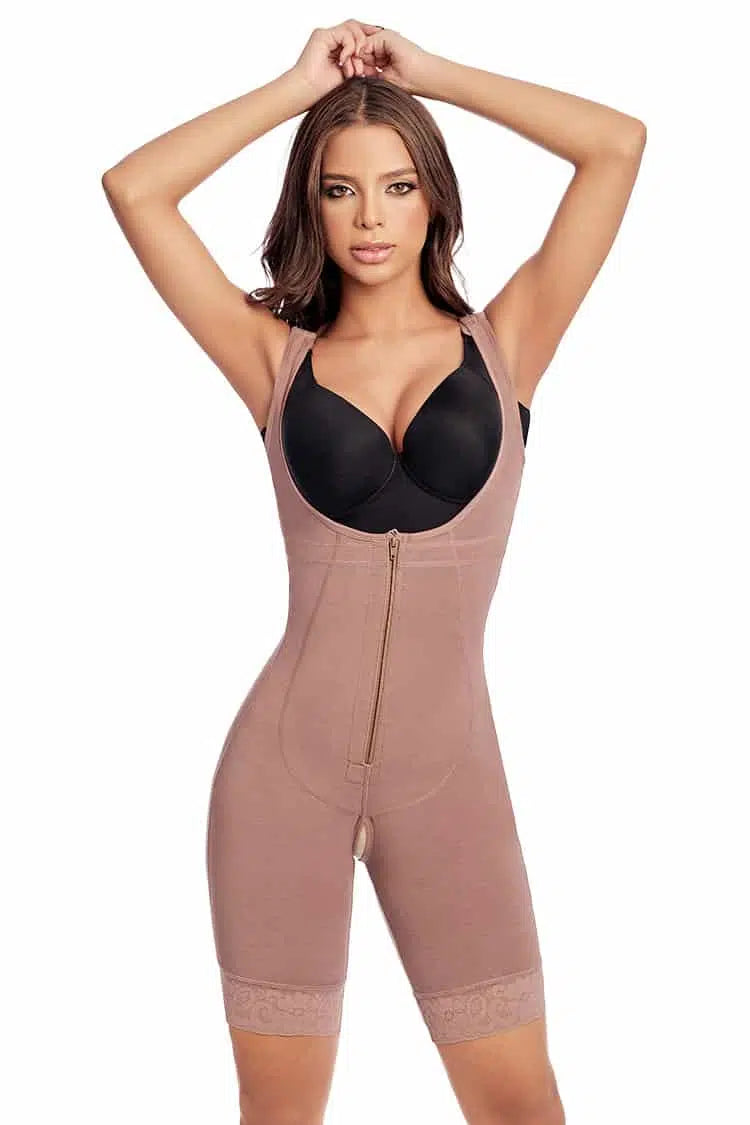 Girdle postsurgical and postpartum | Reducing abdomen and waist F031 | Mid leg body shaper | Powernet