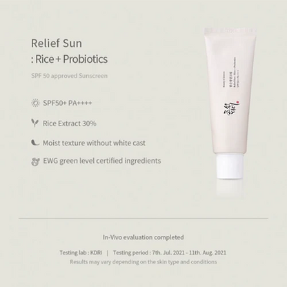 Beauty of Joseon Relief Sun: Rice + Probiotics (SPF50+ PA++++)